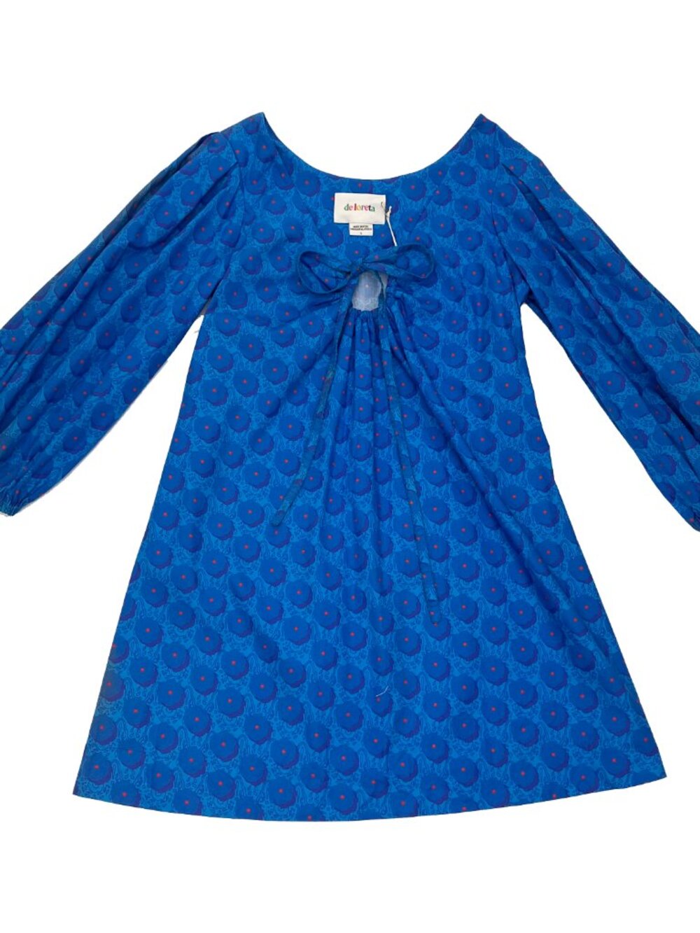 De Loreta NEW NWT Feria Blue Long Sleeve Dress Womens XS X-Small